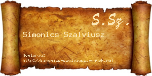 Simonics Szalviusz névjegykártya